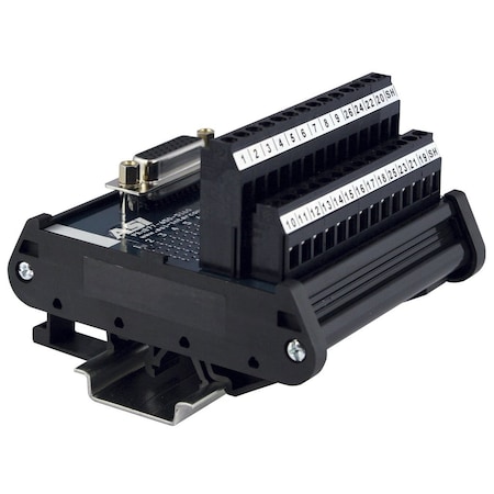 Automation Systems Interconnect DIN Rail DB26 High Density Female Breakout Board, 26 Pin D-Sub To Terminal Block Interface Module 11103